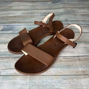 Free‎ Waters Sandals Size 7 Strappy Brown Shoes Women Ankle Strap Boho